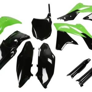 Must-Have UFO kompletní sada plastů (FULL KIT) s kryty tlumičů KAWASAKI KXF 250 13-16, barva OEM 13, (zelená/černá) (KA219E999)