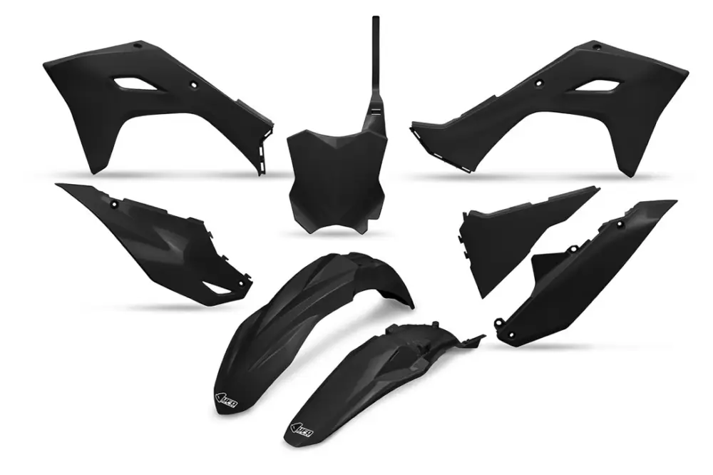 Akce UFO kompletní sada plastů KAWASAKI KXF 250 25, KXF 450 24-26, KX 450X 24-26 barva černá