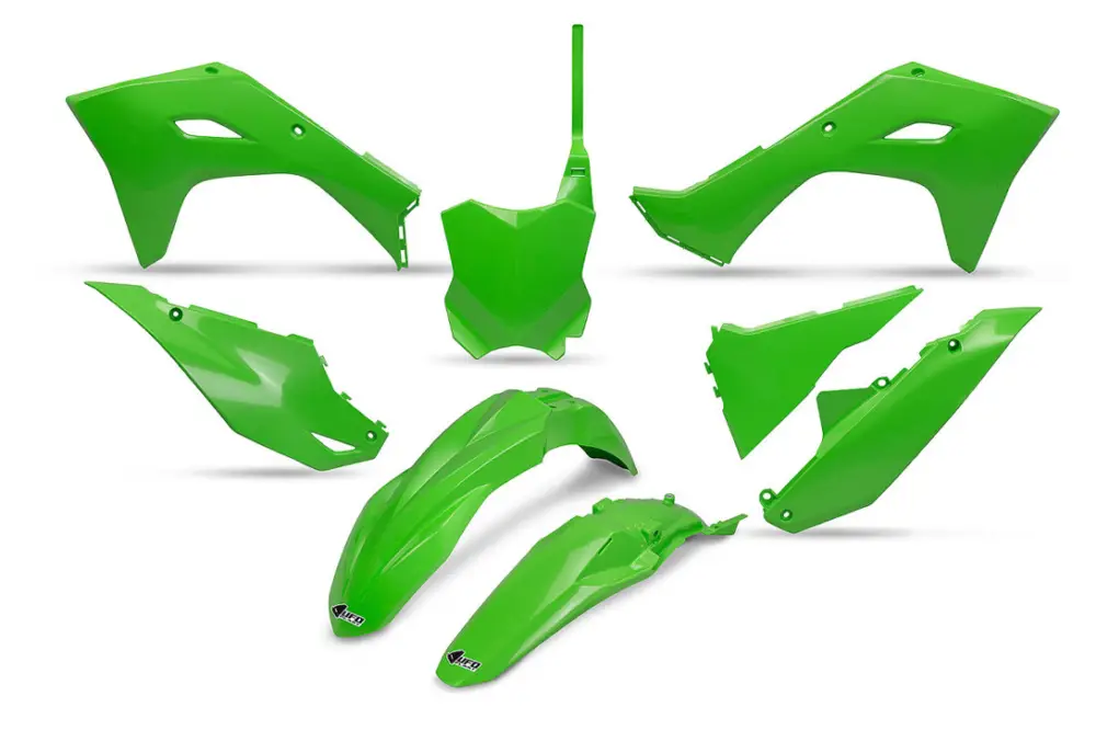 UFO kompletní sada plastů KAWASAKI KXF 250 25, KXF 450 24-26, KX 450X 24-26 barva OEM zelená Akční Cena