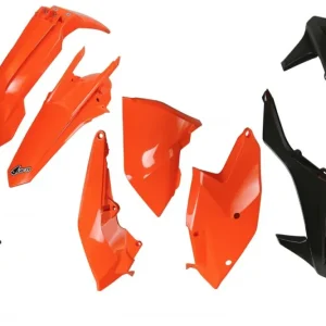 Vrácení Zdarma UFO kompletní sada plastů (FULL KIT) s kryty tlumičů KTM EXC/EXC-F TPI 17-19, barva OEM 17 i 19 (oranžová/černá) (KT518E999)