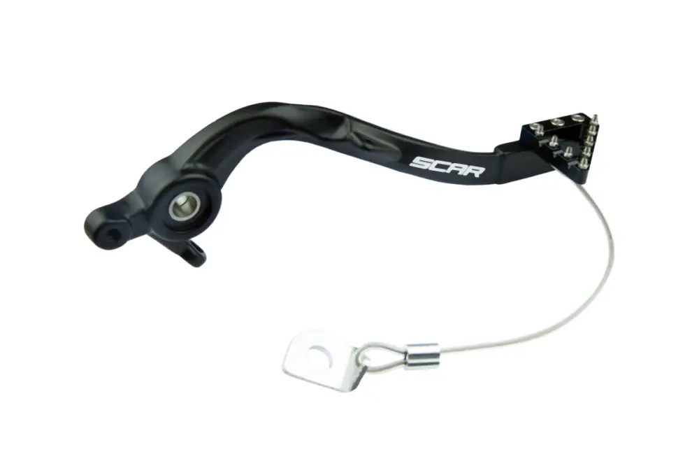 SCAR závodní páka zadní brzdy KTM 125-300 SX 23-24, 250-450 SXF 23-24, HUSQVARNA TC 125-250 23-24, FC 250-450 23-24, TX 300 23-24, FX350 23-24, FX450 23-24 barva černá Pouze Dnes