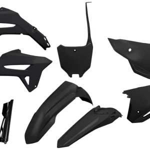UFO kompletní sada plastů (FULL KIT) s kryty tlumičů HONDA CRF 250R 22-24, CRF 450R 21-24 barva černá Autentický