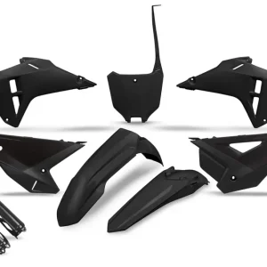 Zlevněný UFO kompletní sada plastů (FULL KIT) s kryty tlumičů HONDA CRF 250R / 450R 25-26 barva černá