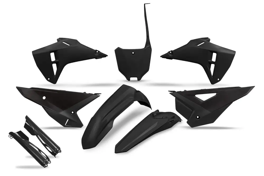 Zlevněný UFO kompletní sada plastů (FULL KIT) s kryty tlumičů HONDA CRF 250R / 450R 25-26 barva černá
