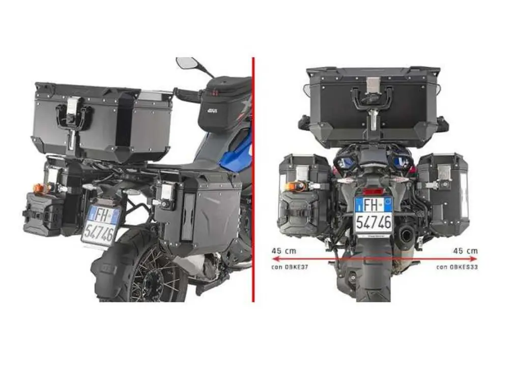 Vysoce Kvalitní KAPPA boční nosič kufru MONOKEY CAM SIDE BMW R 1300 GS 24-25 - pod kufry KVG K'VOYAGER ALU - pravý KVGS33 WCIĘTY