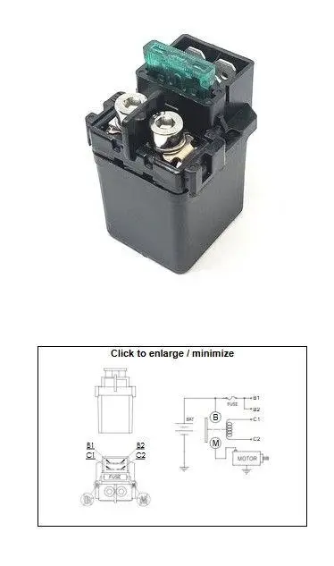 Ověřený DZE startovací relé KAWASAKI KVF 650 BRUTE FORCE 05-13; KVF 650 PRAIRIE 02-03; KFX 700 04-09; KVF 700 PRAIRIE 04-06 (27010-0782) (12V/150A)