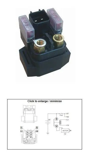DZE startovací relé YAMAHA YMF 450 KODIAK 18-20; YXE 700 WOLVERINE 16-20; YXR 700 VIKING 14-20; YXR 700 RHINO 08-13 (5B4-81940-00) (12V/150A) Originální