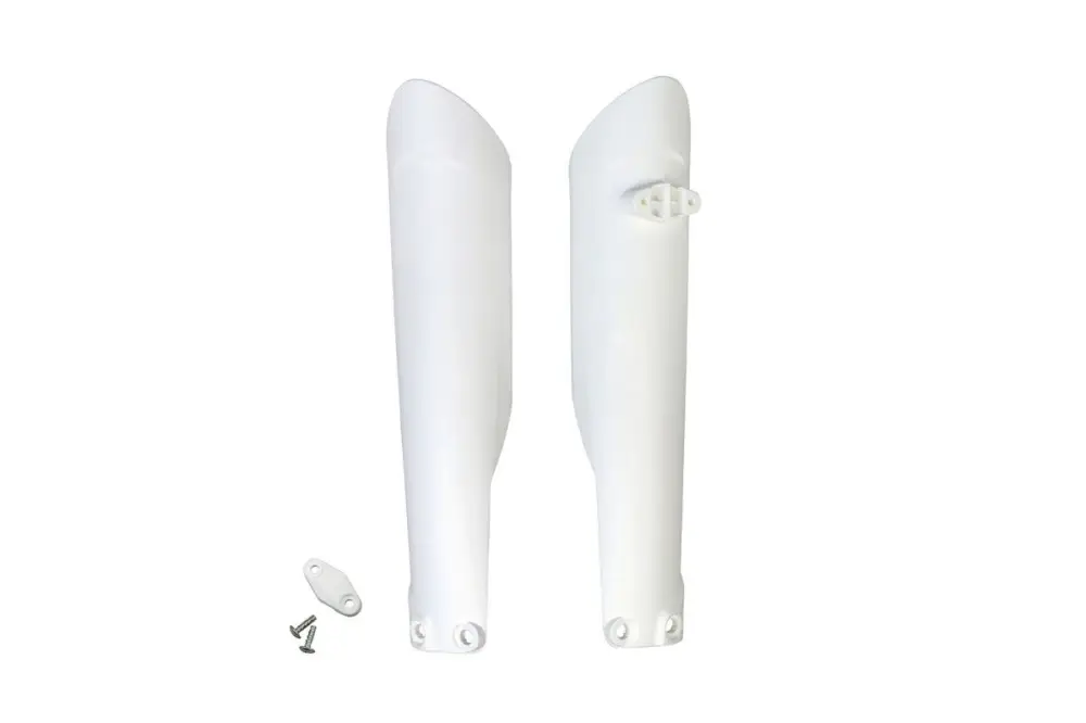 Nová Kolekce UFO kryty přední vidlice KTM SX / EXC / SXF / XC / EXCF 125 / 150 / 250 / 300 / 350 / 450 15-23, HUSQVARNA TC / TE / FE / FC 15-23, GAS GAS MC / EC / EX 125 / 250 / 300 21-23 barva bílá 040 - nahrazuje HU03361040