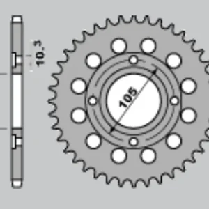 CHT řetězové kolo zadní 278 38 HONDA CB 250 360 400 '73-'79 (278-38) (JTR278.38) Výhodná Nabídka