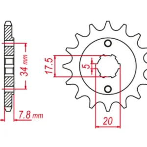 Rychlé Dodání GROSSKOPF řetězové kolo přední 279 13 HONDA XR 250R '90-'96, CRF 150 '03-'18, CRF 230 '03-'19 (JTF327.13)