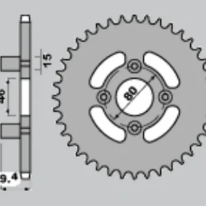 CHT řetězové kolo zadní 319 50 FANTIC 50 (RG6) (319-50) Sleva