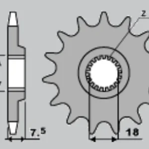 CHT řetězové kolo přední 340 13 HONDA CR 125 87-03 (JTF326.13) Speciální Cena