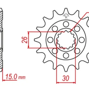 Rychlé Dodání CHT řetězové kolo přední 2198 17 BMW S1000RR '09-'15, S 1000R '13-'22, S 1000XR '14-'22, HP4 '13-'15 (JTF404.17) (řetěz 525) (219817)
