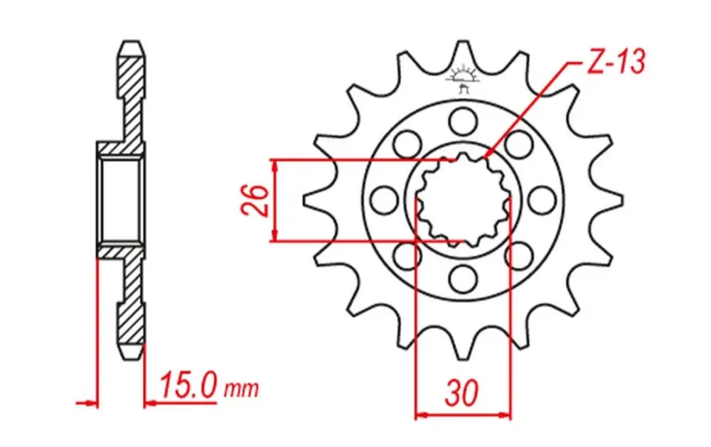 Rychlé Dodání CHT řetězové kolo přední 2198 17 BMW S1000RR '09-'15, S 1000R '13-'22, S 1000XR '14-'22, HP4 '13-'15 (JTF404.17) (řetěz 525) (219817)
