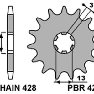 Top Prodej PBR řetězové kolečko přední 428 12 SUZUKI JR 50 82-04 (MADE IN ITALY)