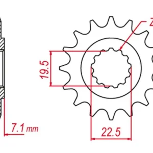 Dokud Zásoby Vydrží GROSSKOPF přední řetězové kolo 434 15 SUZUKI GN 250 '82-'99, GZ 250 '99-'11, TY 250 X '98-'19 (JTF434.15)