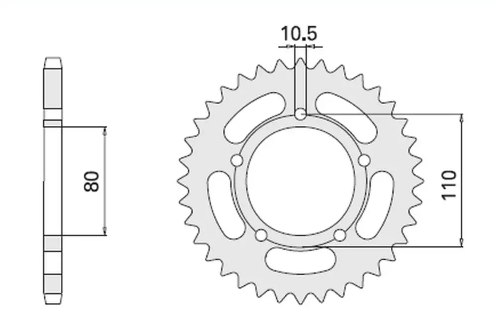 Expresní Doručení CHT zadní řetězové kolo 4350 36 HONDA CB 450S 86-89 (332-36) (JTR1332.36)