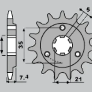 CHT přední řetězové kolo 437 15 SUZUKI DR 600/650 (437-15) (JTF437.15) Nejlepší Volba
