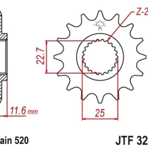 Dokud Zásoby Vydrží JT řetězové kolo přední 2180 11 POLARIS 250/300/325/400/500 (218011JT) (řetěz 520)