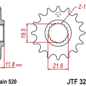 Vrácení Zdarma JT řetězové kolo přední 2180 12 POLARIS 250/300/350/400/425 '89-99' (218012JT) (řetěz 520)