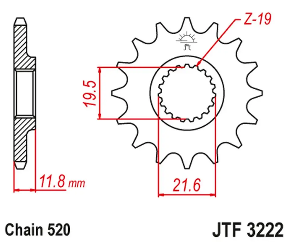 Vrácení Zdarma JT řetězové kolo přední 2180 12 POLARIS 250/300/350/400/425 '89-99' (218012JT) (řetěz 520)