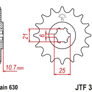 Top Prodej JT řetězové kolo přední 288 15 HONDA CB 750 F/K '77-78' (28815JT) (řetěz 630)