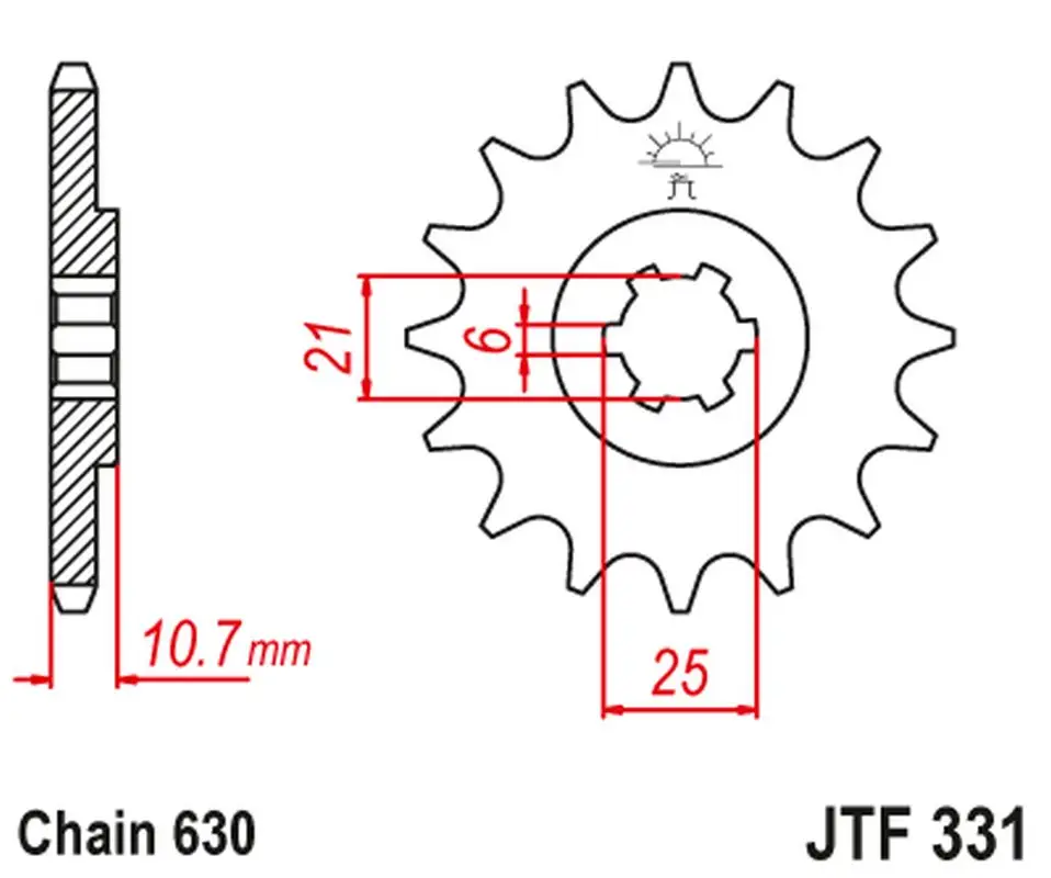 Top Prodej JT řetězové kolo přední 288 15 HONDA CB 750 F/K '77-78' (28815JT) (řetěz 630)