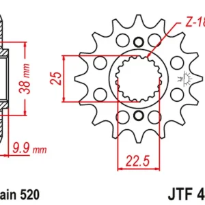 Speciální Cena JT řetězové kolo přední 2200 15 BMW G 450 X '08-11', HUSQVARNA 449/511 TC/TE/SM '11-12' (220015JT) (řetěz 520)