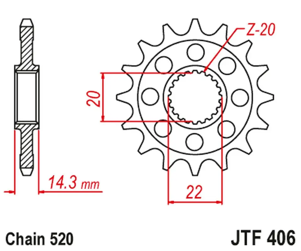 Novinka JT řetězové kolo přední BMW G 310GS 16-20, G310R 16-20 (JTF406.15)* (-1)
