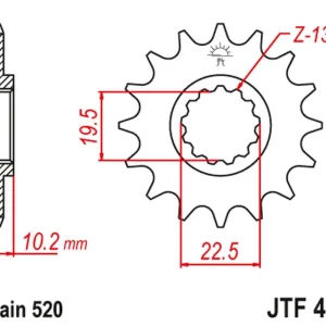 Sezónní Sleva JT řetězové kolečko přední 435 11 SUZUKI RM 250 '87-'12 (43511JT)