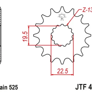 Víkendová Akce JT řetězové kolečko přední 433 15 SUZUKI GSF/GSX/RF 400 '86-94', TS/TM 250 '71-83' (43315JT)