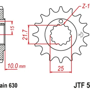 Výhodná Nabídka JT řetězové kolečko přední 518 15 KAWASAKI Z 900 A4 '76', Z 1000 '77-80' (51815JT)