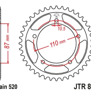 JT rozeta 795 39 SUZUKI GS 500 E/F 88-10 (79539JTZBK) (řetěz 520) barva černá Cenová Bomba