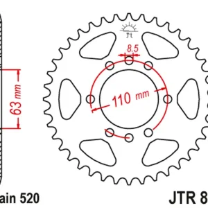 JT rozeta 4675 42 KTM 200 DUKE/RC '15-18 (467542JTZBK) (řetěz 520) barva černá Výhodná Nabídka