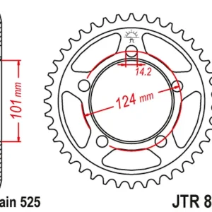 Výprodej JT rozeta zadní 4508 41 KTM 950/990/1190 RC8 /DUKE/ SUPERMOTO (450841JTZBK) barva černá