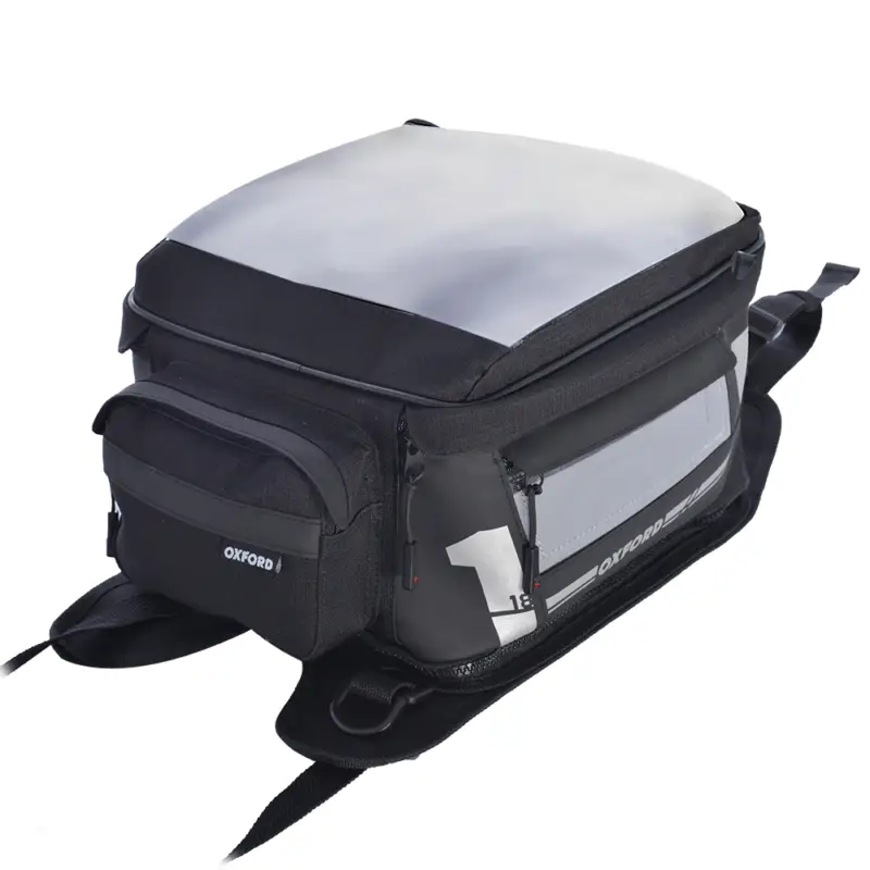 Pouze Dnes OXFORD brašna na nádrž motocyklu TANK BAG F1 TANK BAG SMALL 18L STRAP ON (upevnění pásky) barva černá objem 18L (nahrazuje OL4)