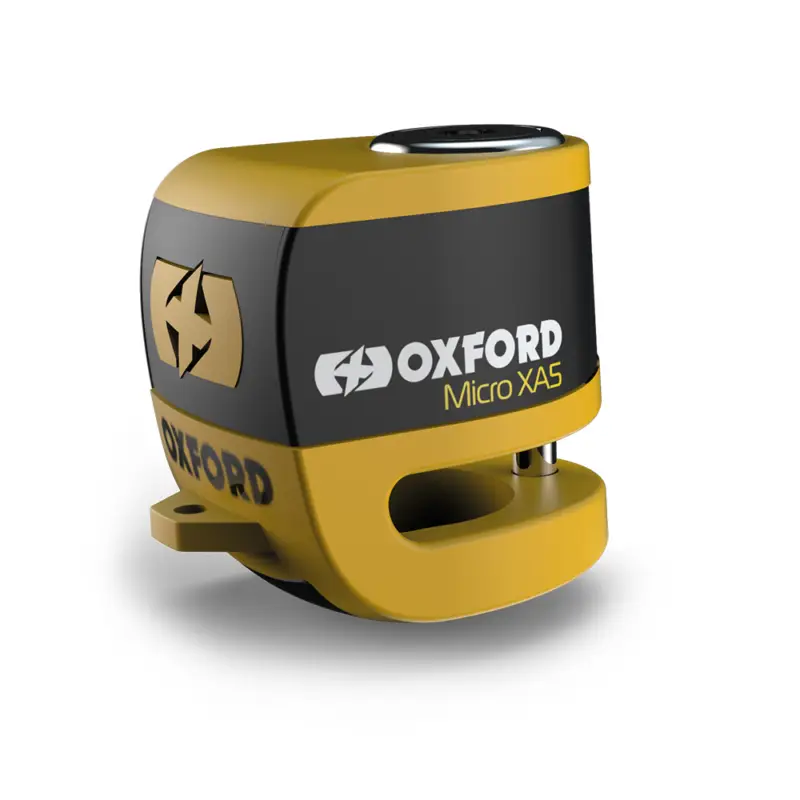 OXFORD zámek brzdového kotouče s alarmem ALPHA XA5 barva žlutá fluorescenční (PIN 5.5mm) Objednat Nyní