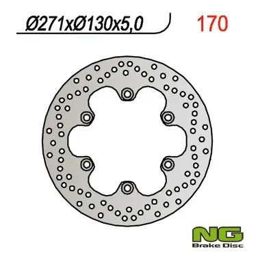 NG přední brzdový kotouč KAWASAKI GPZ 500 S (90-03), GPZ 900R, GPZ600/750/900 (271X130X5) (6X10,5mm) Oblíbený