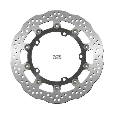 Speciální Cena NG přední brzdový kotouč TRIUMPH SPEED TRIPLE 1050 11-17, STREET TRIPLE 1050 08-17, TROPHY 1215 12-18 (320X150X5mm) (5X10,5mm) WAVE plovoucí (prostředek hliníkový)