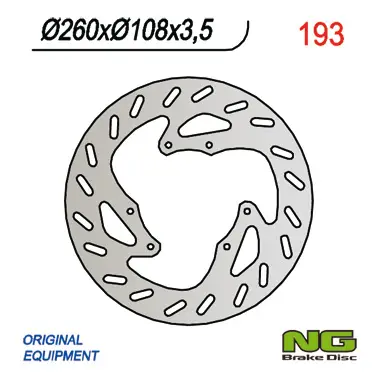 NG přední brzdový kotouč DERBI 50/125, GAS GAS 125-450 (260X108X3,5) Akční Nabídka