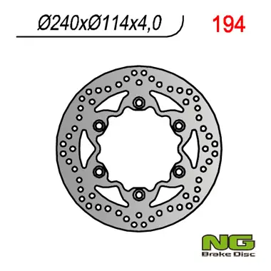 NG přední brzdový kotouč HONDA REBEL 125/250, CBF 125 08-12, VT 125 (99-08) (240X114X4) (6X10,5mm) Autentický