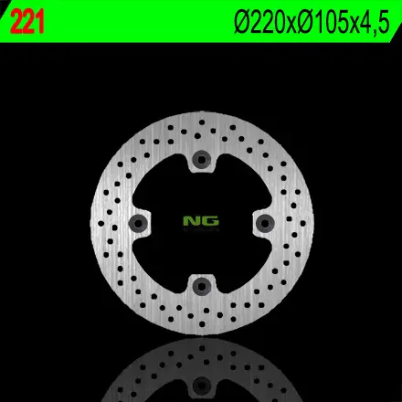NG brzdový kotouč zadní HONDA SILVER WING 125/150 07-11, XR 250R 90-04, XR400R 95-05, XR 600R 91-99 (220X105X4,5) (4X10,5mm) Nová Kolekce
