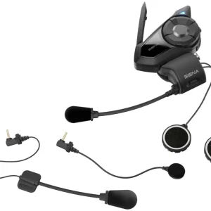 Zlevněný SENA interkom motocyklový 30K MESH 2.0 BLUETOOTH 4.1 do 2000M s HD reproduktory a univerzální sadou mikrofonů ( bez rádia FM ) ( 2 sady ) (EL) - nahrazuje 30K-01D a 30K-02D