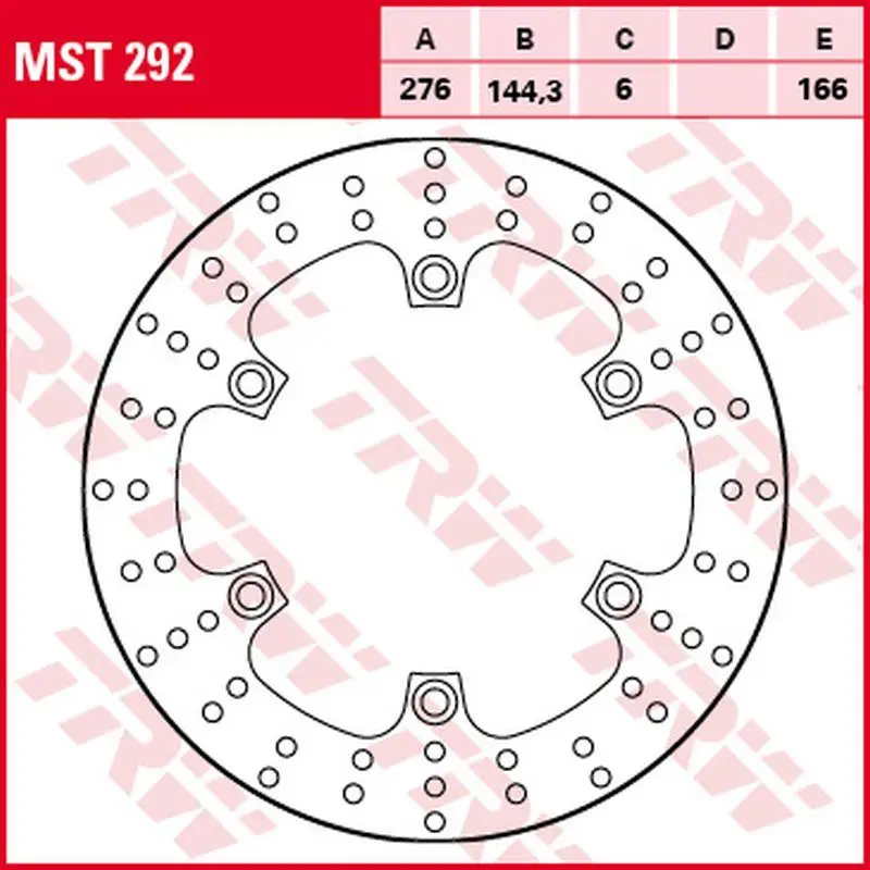 Ověřený TRW ZF přední brzdový kotouč YAMAHA FJS 400 SILVERWING 09-16, FJS 600 SILVERWING 03-16, zadní HONDA NT 700V DEAUVILLE 06-09 (276X144X6mm)