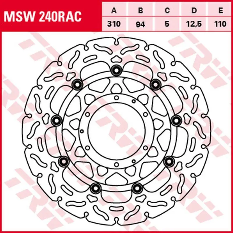Cenový Hit TRW ZF přední brzdový kotouč HONDA CBR 600RR 03-16, CB 1000R 08-16, CBR 1000RR FIREBLADE 04-05, CB 1300S/A/F 03-13 (310X94X5mm) WAVE