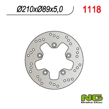 Ověřený NG zadní brzdový kotouč SUZUKI AN 400 05-23 AN 250 BURGMAN 07-08 (210X89X5) (5X10,5mm)