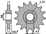 Cenová Bomba PBR řetězové kolečko přední 154 13 18NC (řetěz 428) (MADE IN ITALY)