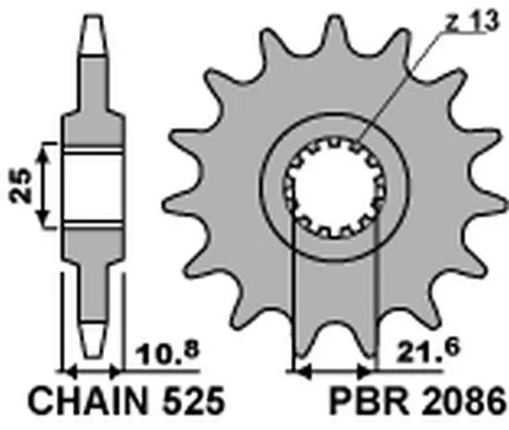 Cenová Bomba PBR řetězové kolo přední 2086 16 18NC (MADE IN ITALY)